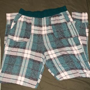 PINK by Victoria’s Secret green and white plaid pajama pants